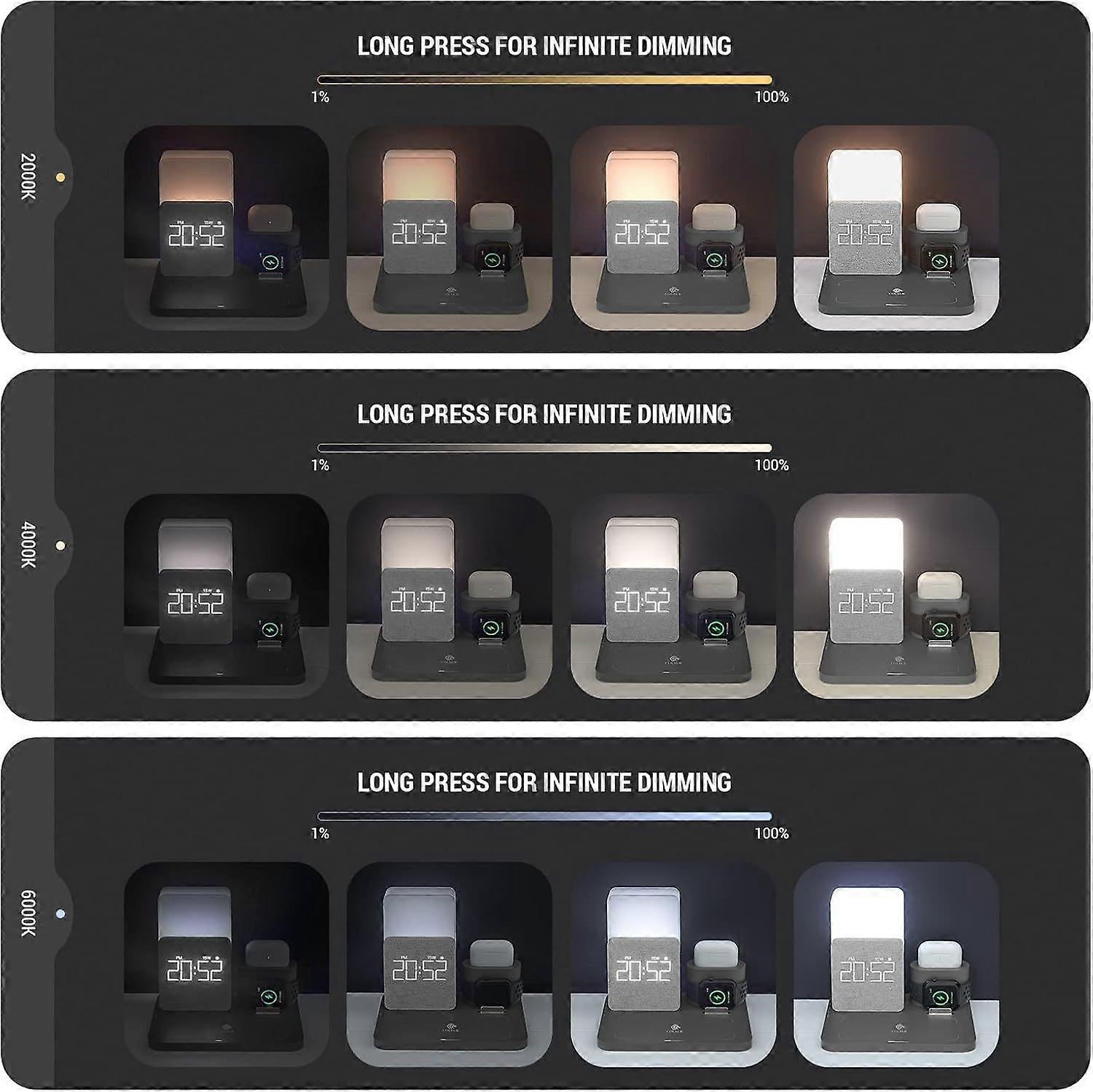 3-in-1 Wireless Charging Station with Alarm Clock DropShipZone