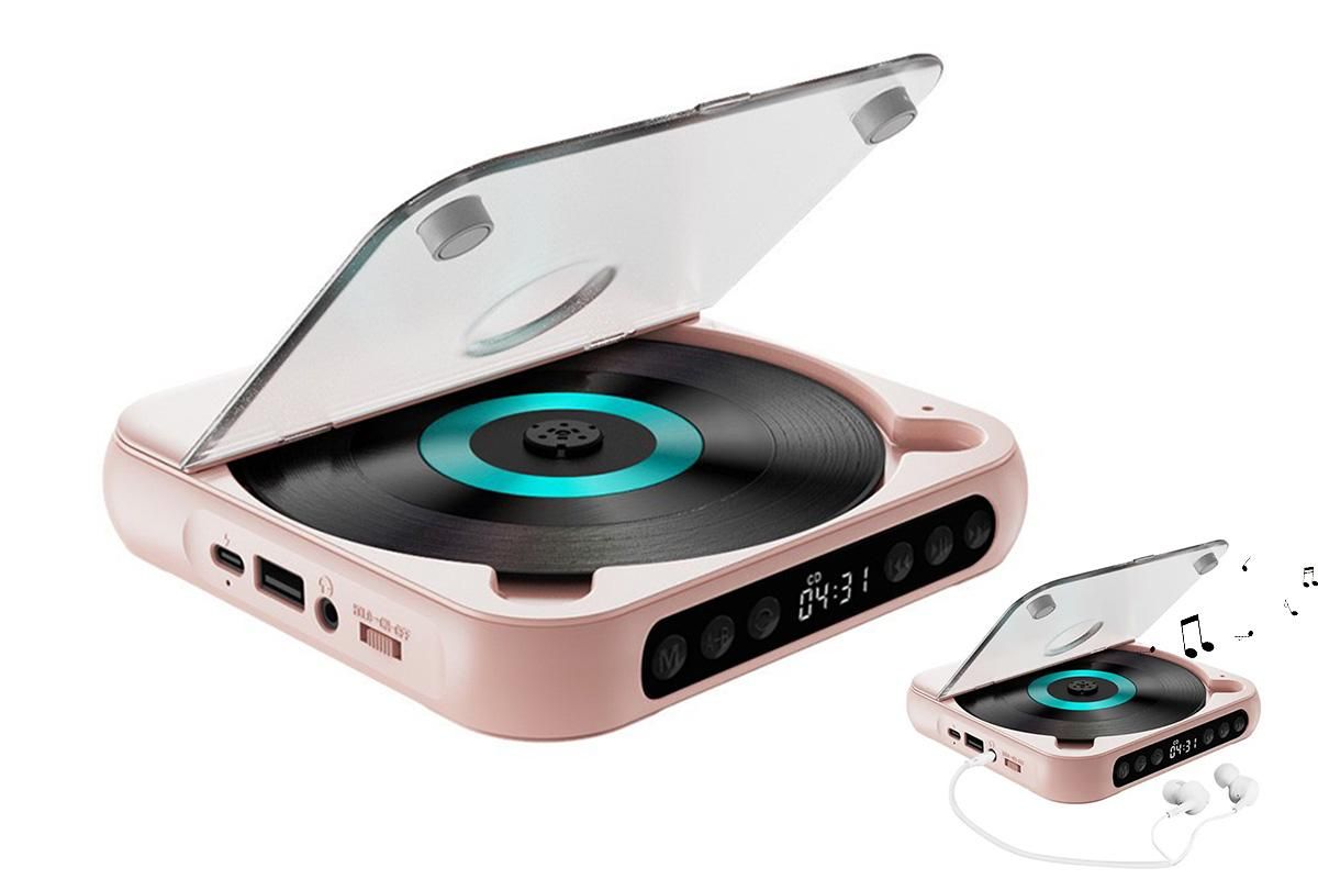 Portable CD Player Bluetooth 5.3 with HiFi Speakers Rechargeable Walkman | Pink DropShipZone