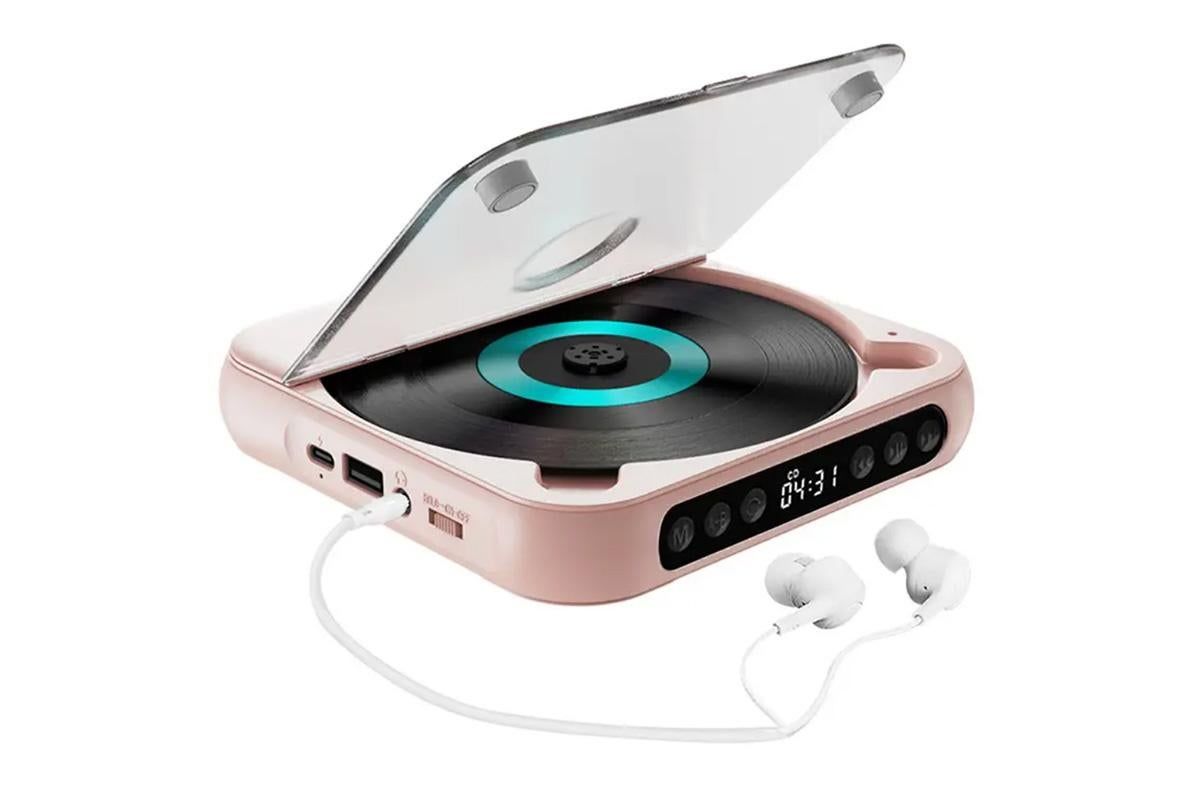 Portable CD Player Bluetooth 5.3 with HiFi Speakers Rechargeable Walkman | Pink DropShipZone