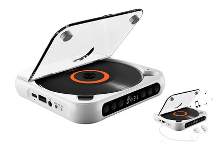Portable CD Player Bluetooth 5.3 with HiFi Speakers Rechargeable Walkman | White