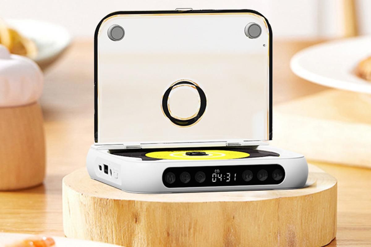 Portable CD Player Bluetooth 5.3 with HiFi Speakers Rechargeable Walkman | White