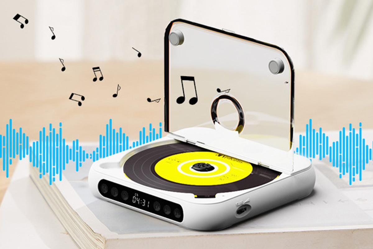 Portable CD Player Bluetooth 5.3 with HiFi Speakers Rechargeable Walkman | White