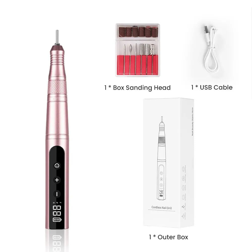 Cordless Nail Drill Kit LED | Pink DropShipZone