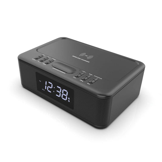 2-in-1 Wireless Fast Charging Wireless Streaming/FM Radio Alarm Clock