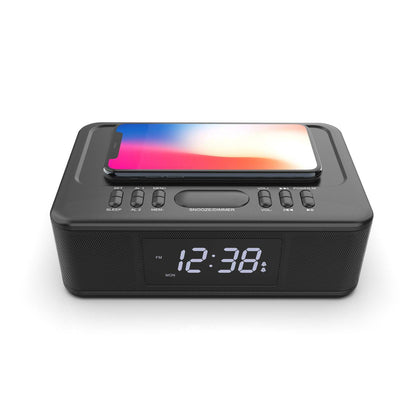 2-in-1 Wireless Fast Charging Wireless Streaming/FM Radio Alarm Clock