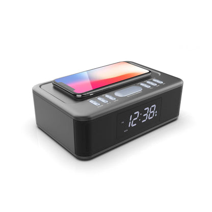 2-in-1 Wireless Fast Charging Wireless Streaming/FM Radio Alarm Clock