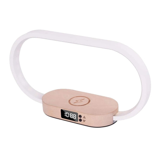 Wireless Phone Charger Table Lamp - Bedside Light With Clock