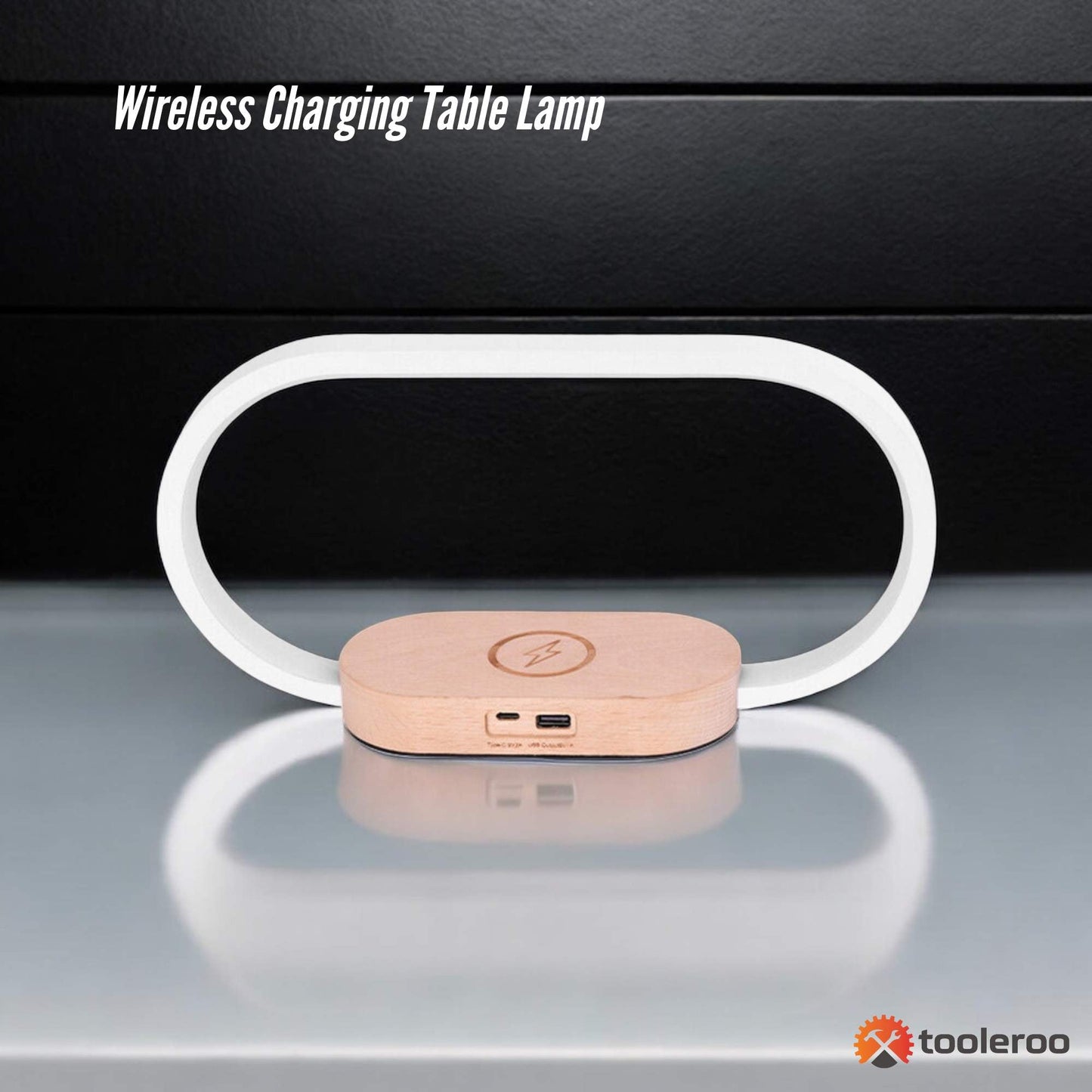 Wireless Phone Charger Table Lamp - Bedside Light With Clock