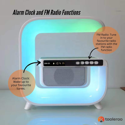 XM-G3 Bluetooth Rechargeable Speaker - Wireless Phone Charging LED Lamp Alarm Clock