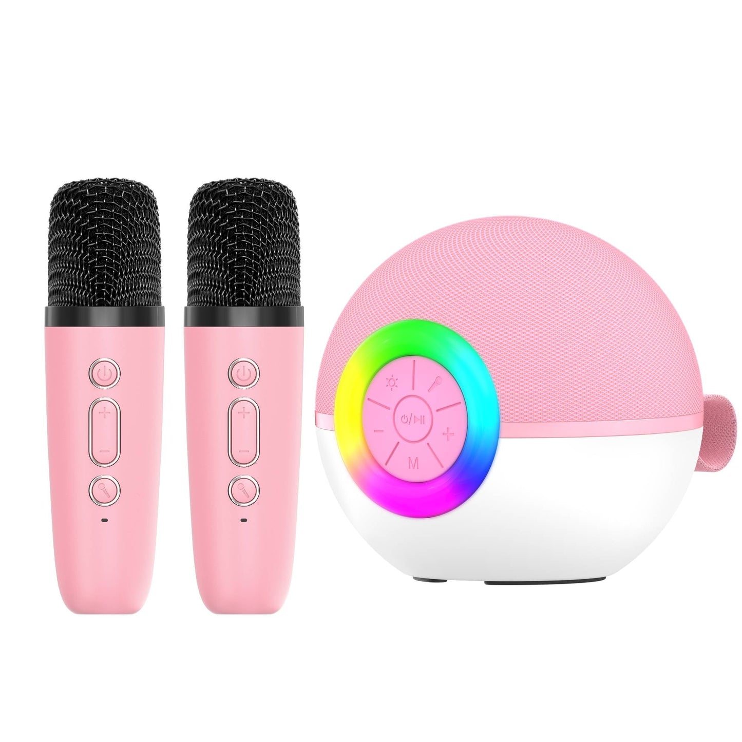 Mini Karaoke Machine and 2x Wireless Microphones Portable Bluetooth Speaker | Pink DropShipZone