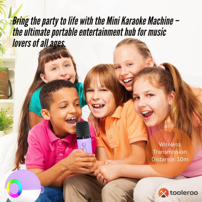 Mini Karaoke Machine - 2x Wireless Microphones Portable Bluetooth Speaker | Purple DropShipZone