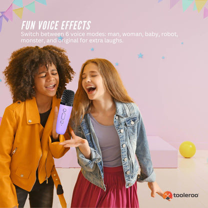 Mini Karaoke Machine - 2x Wireless Microphones Portable Bluetooth Speaker | Purple DropShipZone