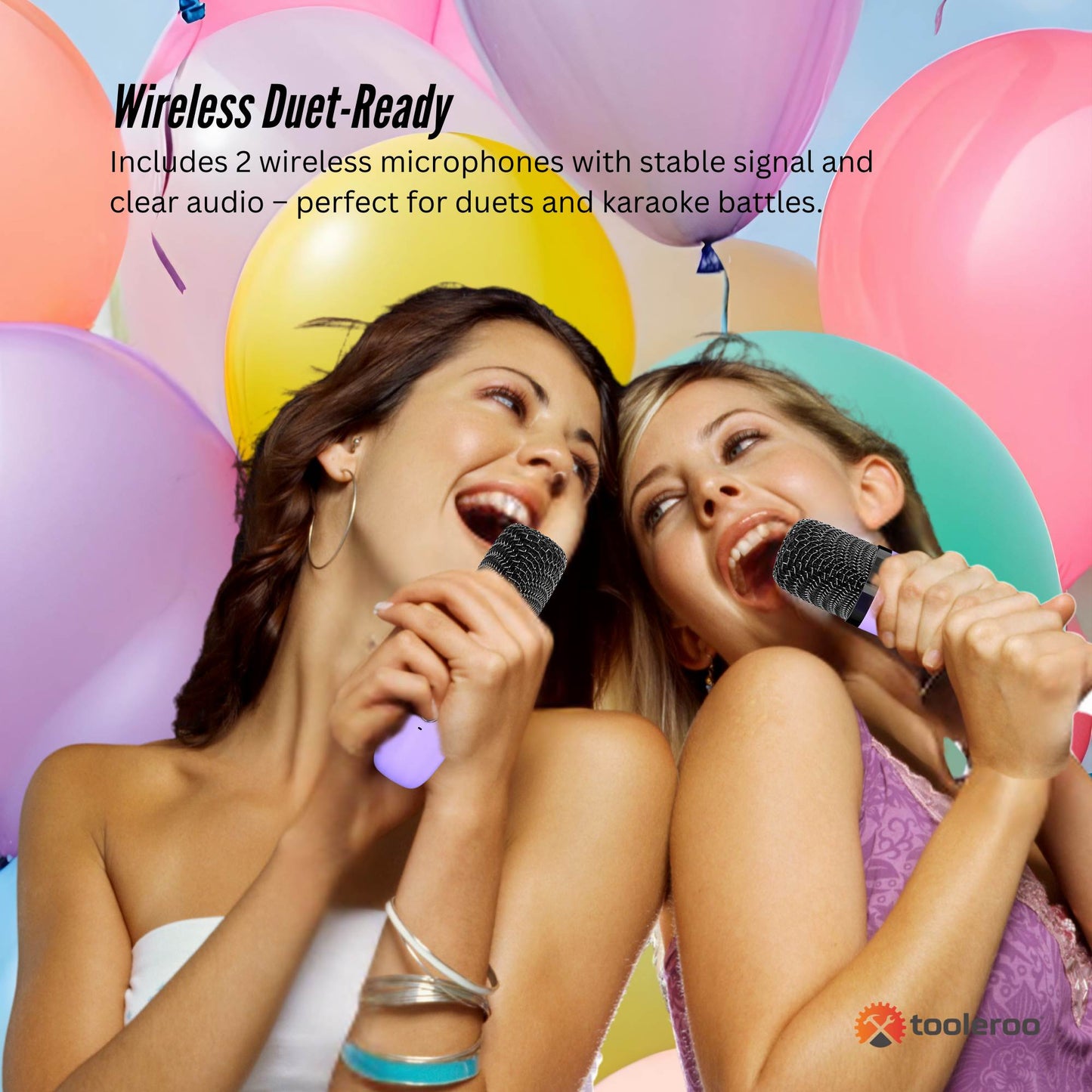Mini Karaoke Machine - 2x Wireless Microphones Portable Bluetooth Speaker | Purple DropShipZone