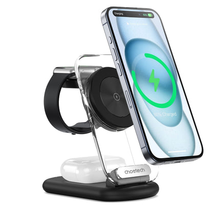 CHOETECH - MagSafe Wireless fast Charger Stand for iPhone i-Watch AirPods w/ Ambient Light DropShipZone