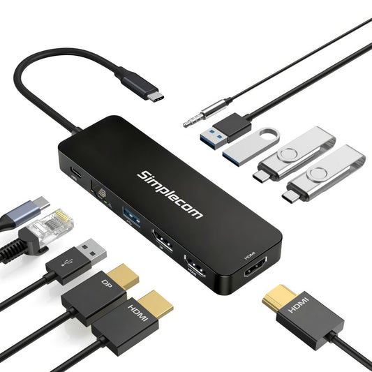 Simplecom Triple Display MST Docking Station with Dual HDMI DP