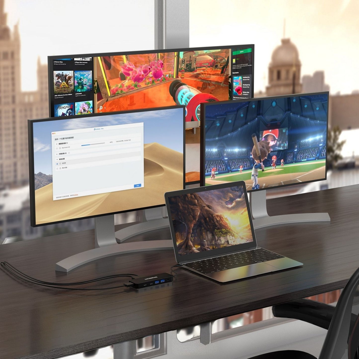 Simplecom Triple Display MST Docking Station with Dual HDMI DP