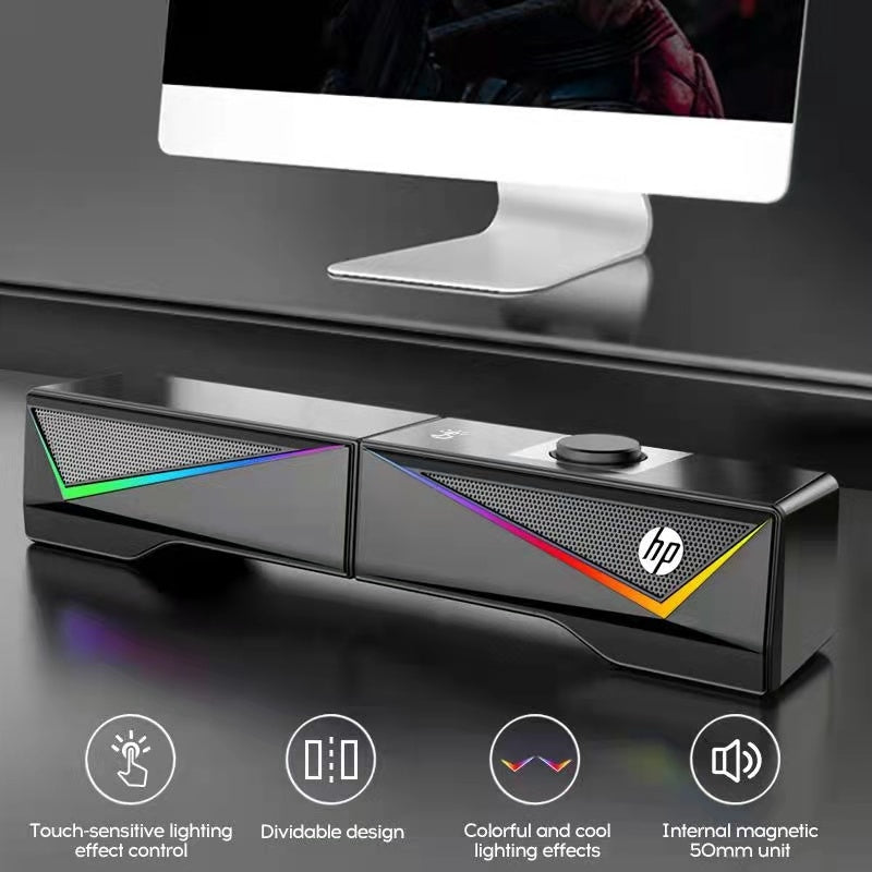 HP - DHE-6005 Wired RGB Gaming Surround Soundbar Stereo Speaker