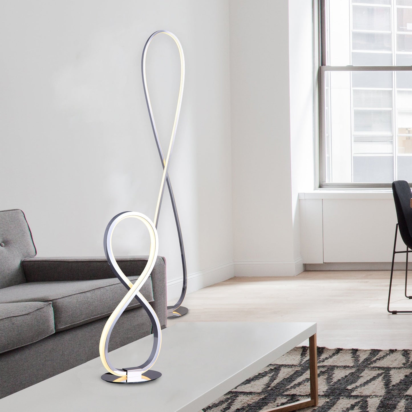 Infinite LED Table Lamp - Chrome DropShipZone