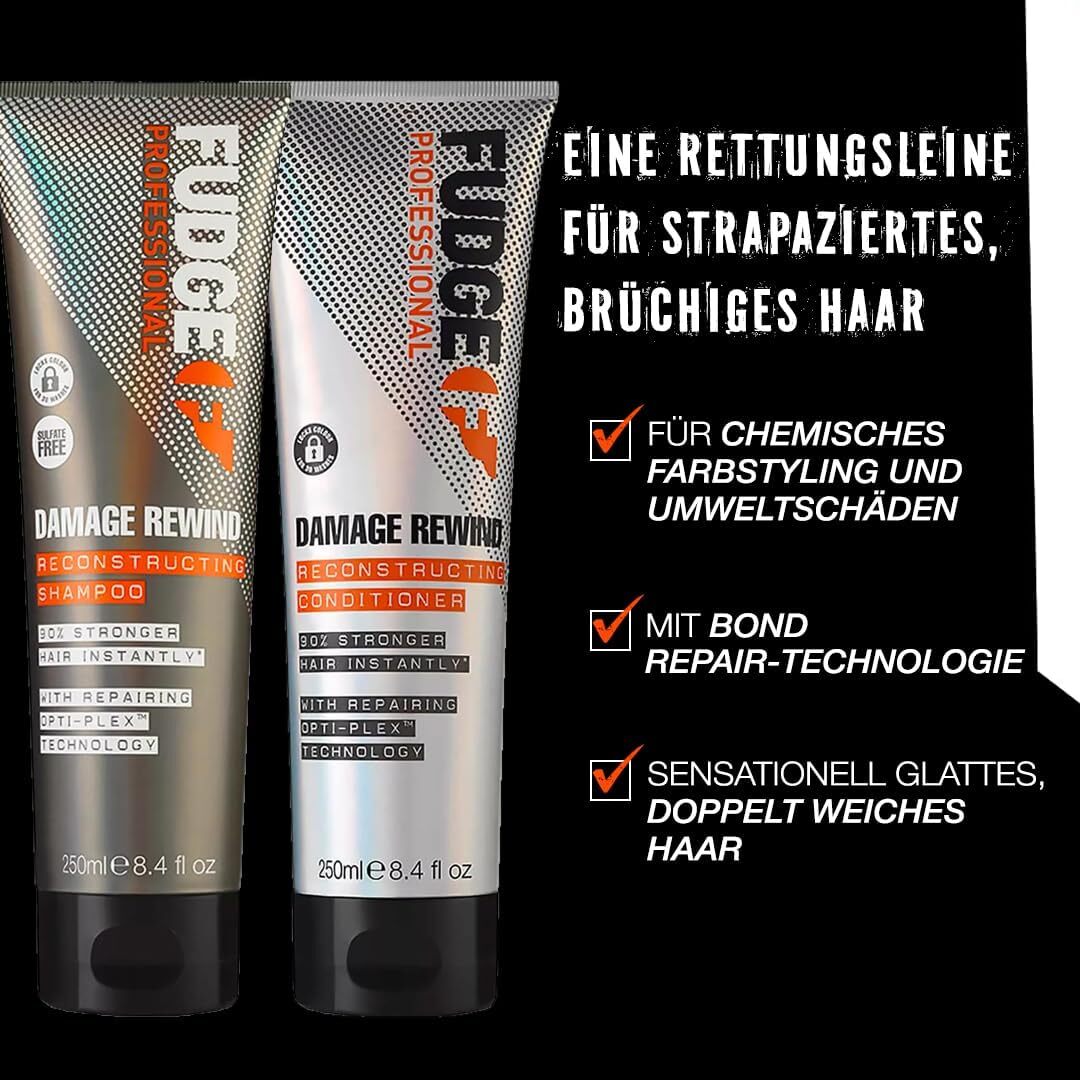 Fudge Professional Damage Rewind, Hair Repairing Shampoo, 90 Percent Stronger hair instantly | 250 mL DropShipZone