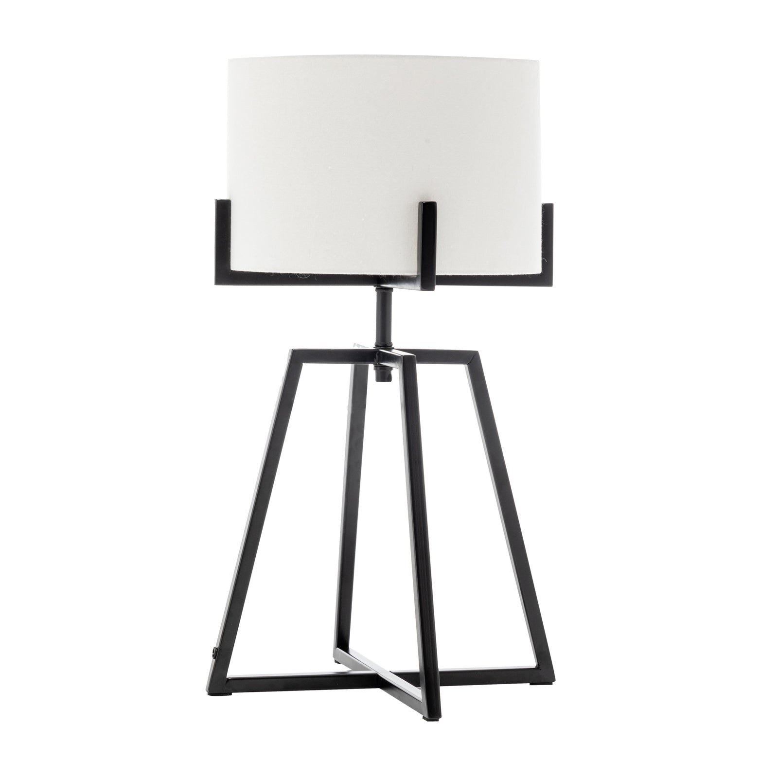 Modern Scandi Metal Dimmable Table Desk Lamp Light w/ Linen Shade - Matte Black DropShipZone