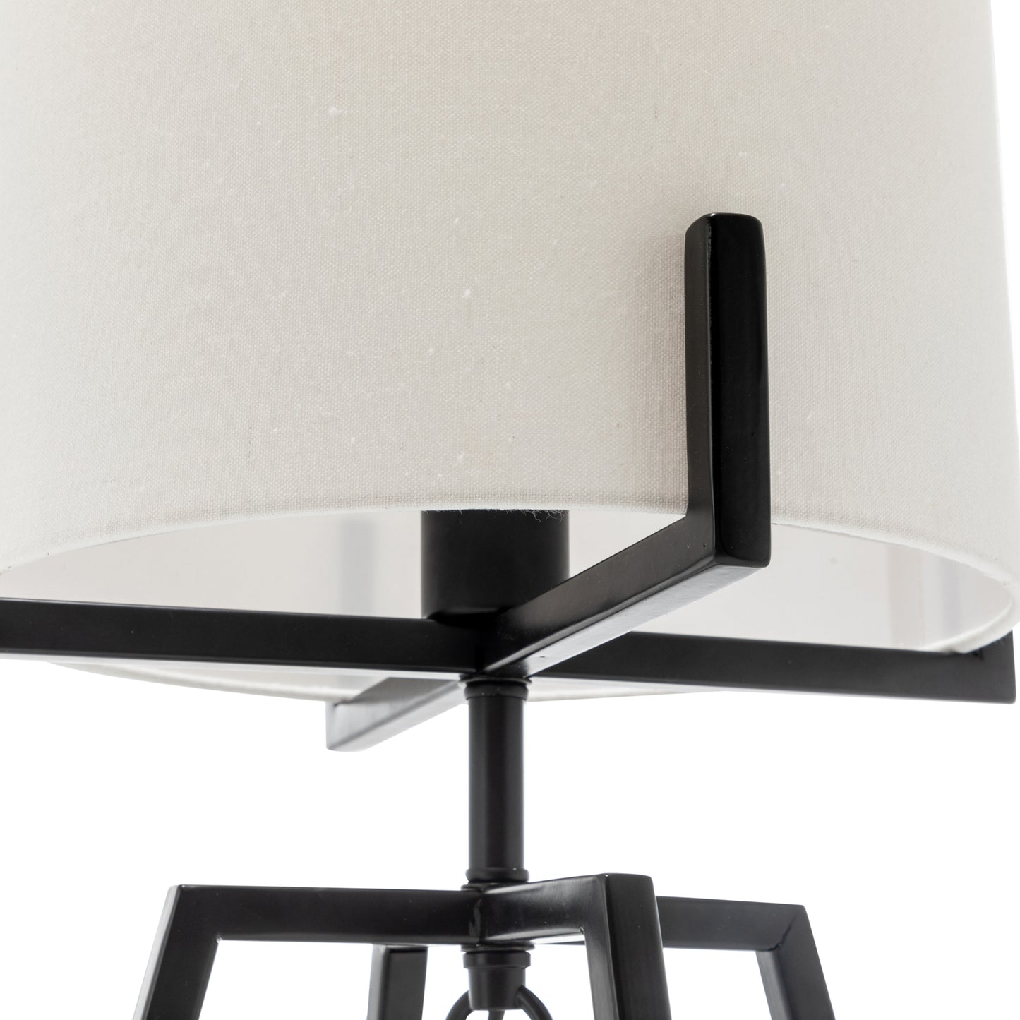 Modern Scandi Metal Dimmable Table Desk Lamp Light w/ Linen Shade - Matte Black DropShipZone
