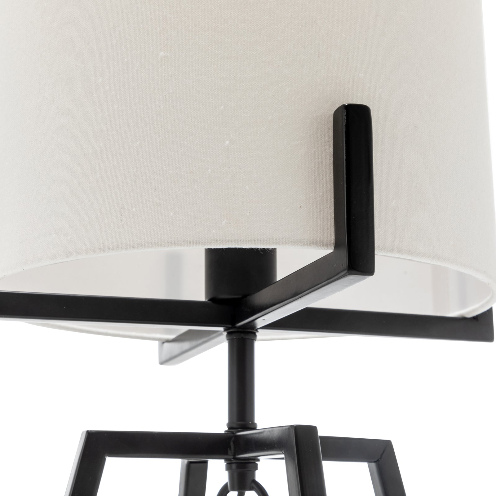 Modern Scandi Metal Dimmable Table Desk Lamp Light w/ Linen Shade - Matte Black DropShipZone