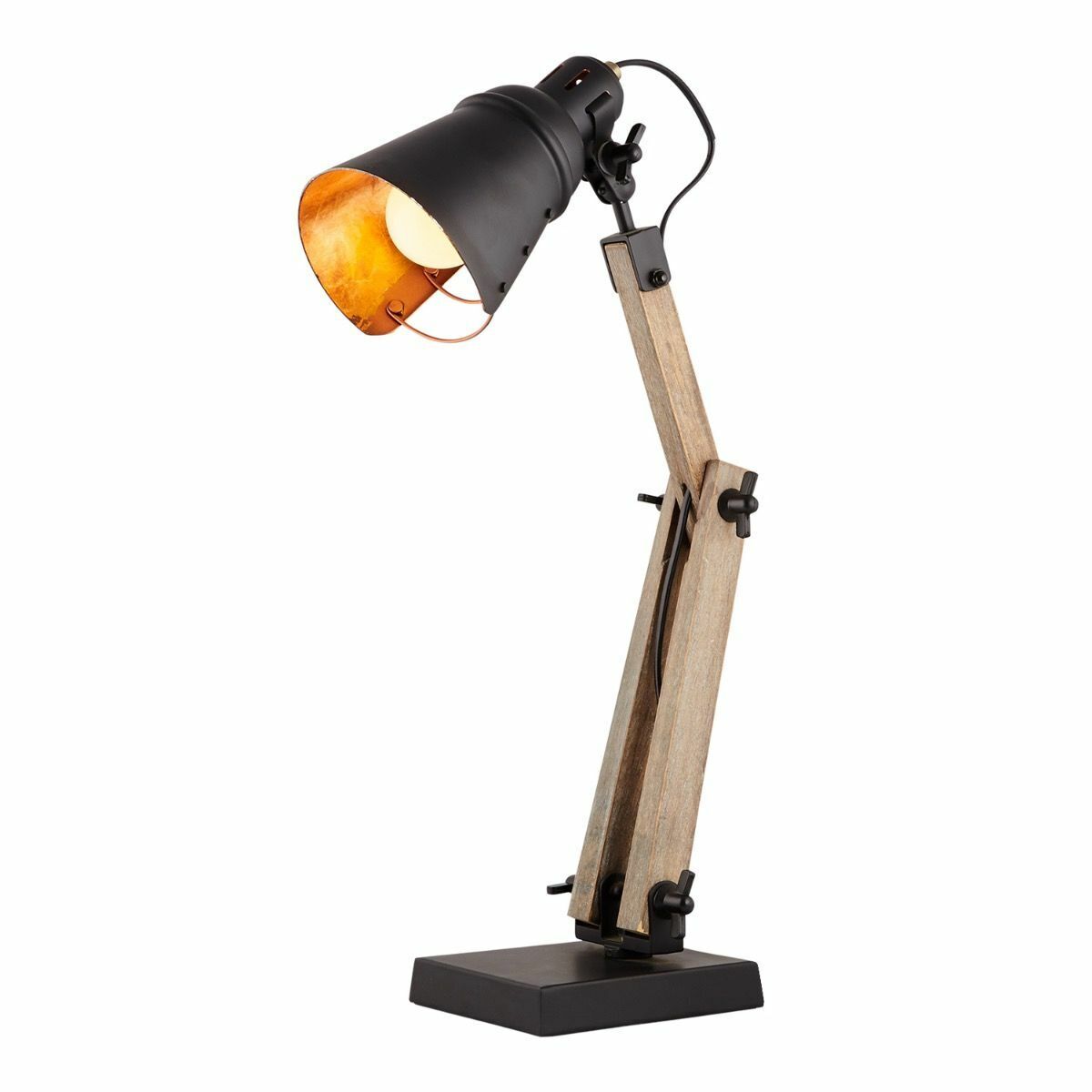 Modern Scandi Natural Wooden Table Lamp - Rustic Retro Designer Vintage Light DropShipZone