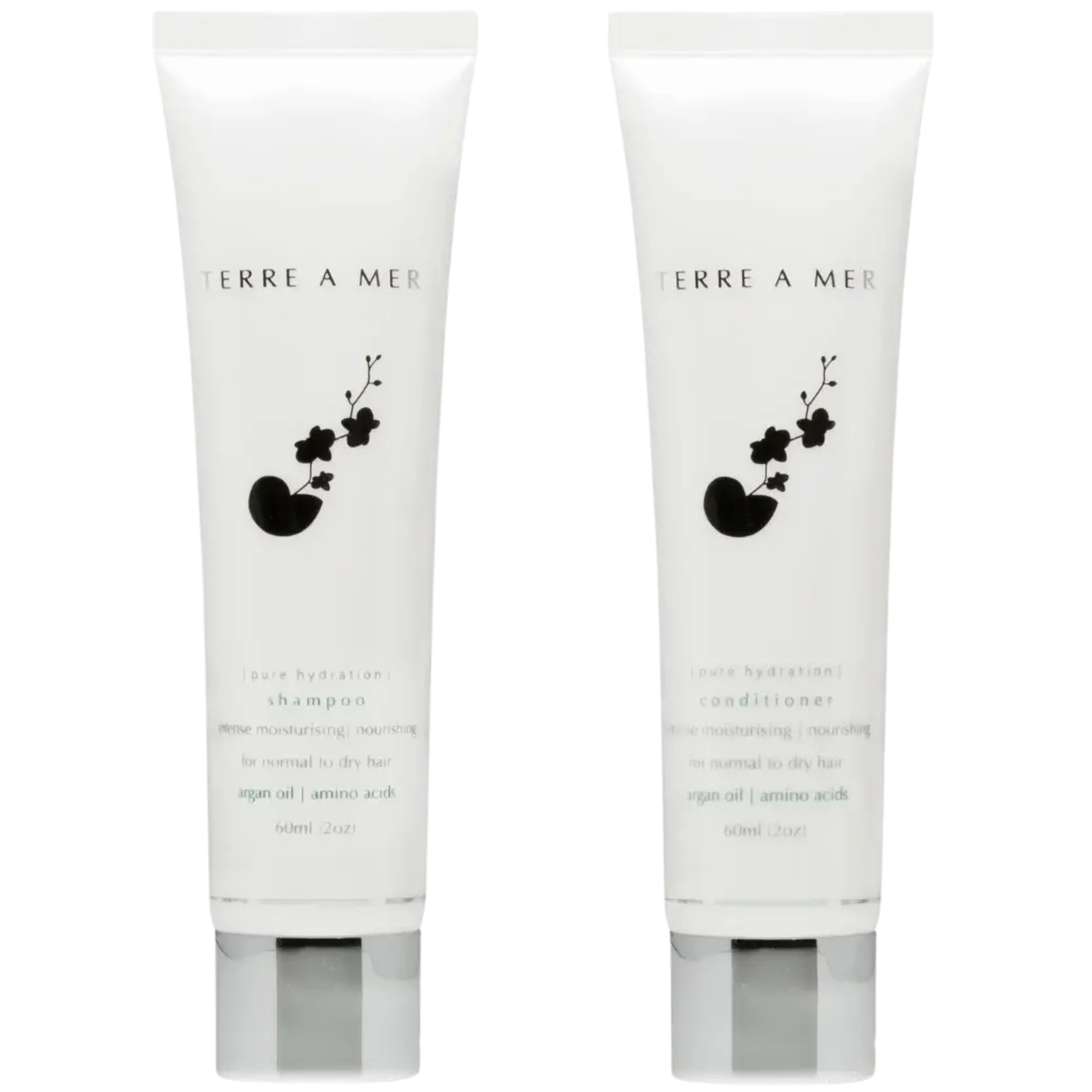 Terre A Mer - Pure Hydration Amino Acid/Argan Oil Shampoo & Conditioner | 60mL Travel Size DropShipZone