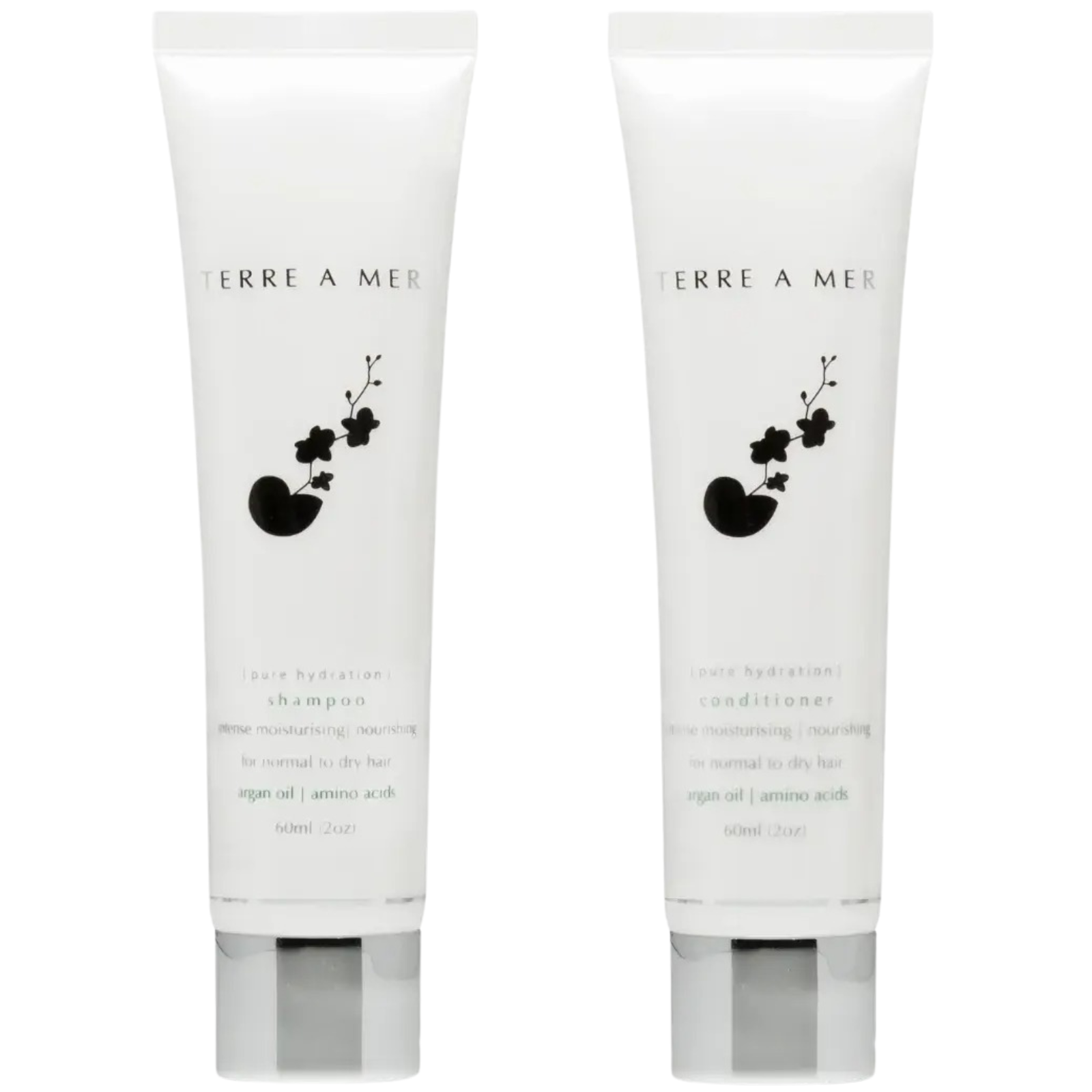 Terre A Mer - Pure Hydration Amino Acid/Argan Oil Shampoo & Conditioner | 60mL Travel Size DropShipZone