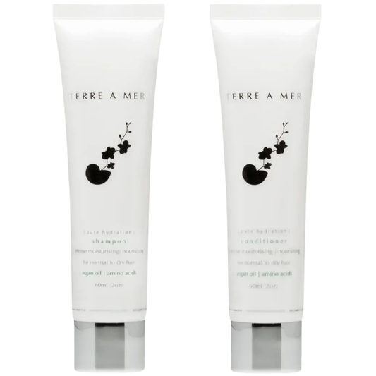 Terre A Mer - Pure Hydration Amino Acid/Argan Oil Shampoo & Conditioner | 60mL Travel Size DropShipZone