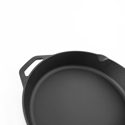 Non-stick Frying Pan Cast Iron Steak Skillet Round BBQ Grill Cookware 30cm GiftArk