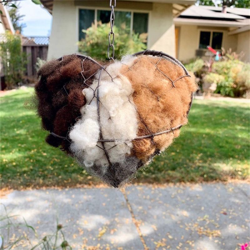 Heart-Shaped Bird Nest with Hanging Metal Frame for Outdoor Garden and Nature Lovers DropShipZone