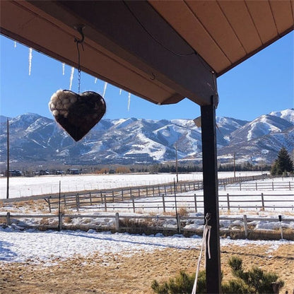 Heart-Shaped Bird Nest with Hanging Metal Frame for Outdoor Garden and Nature Lovers DropShipZone