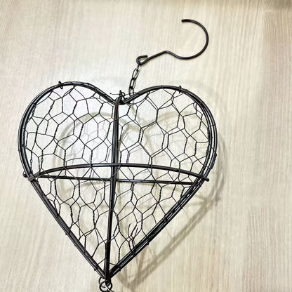 Heart-Shaped Bird Nest with Hanging Metal Frame for Outdoor Garden and Nature Lovers DropShipZone