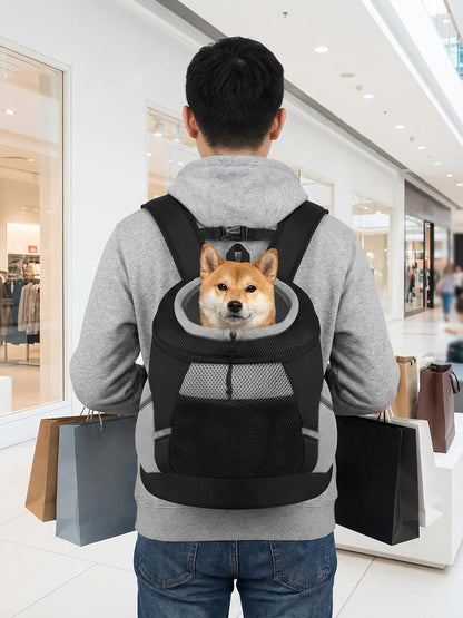 Dog Backpack Carrier - Lightweight & Breathable for Small Dogs (2-7 Lbs), Black