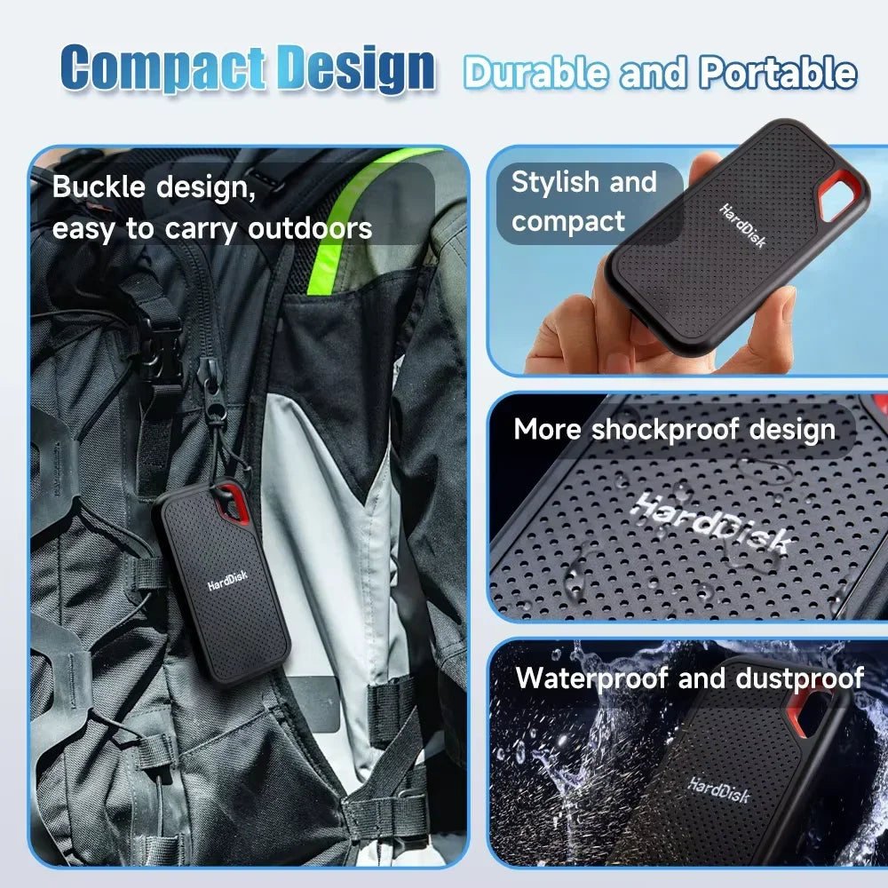 High Speed External Solid State Drive 1TB Portable SSD External Hard Drive 128TB External Hard Disk Hard Drive for Laptop Mac PC