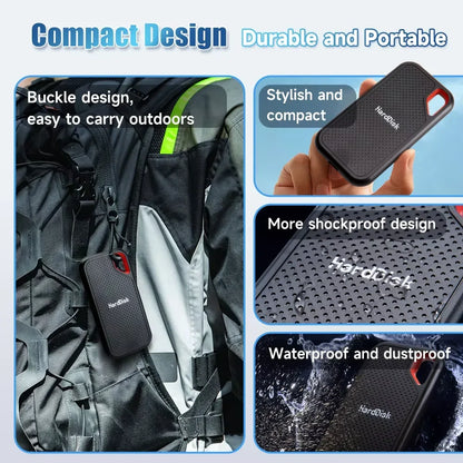High Speed External Solid State Drive 1TB Portable SSD External Hard Drive 128TB External Hard Disk Hard Drive for Laptop Mac PC