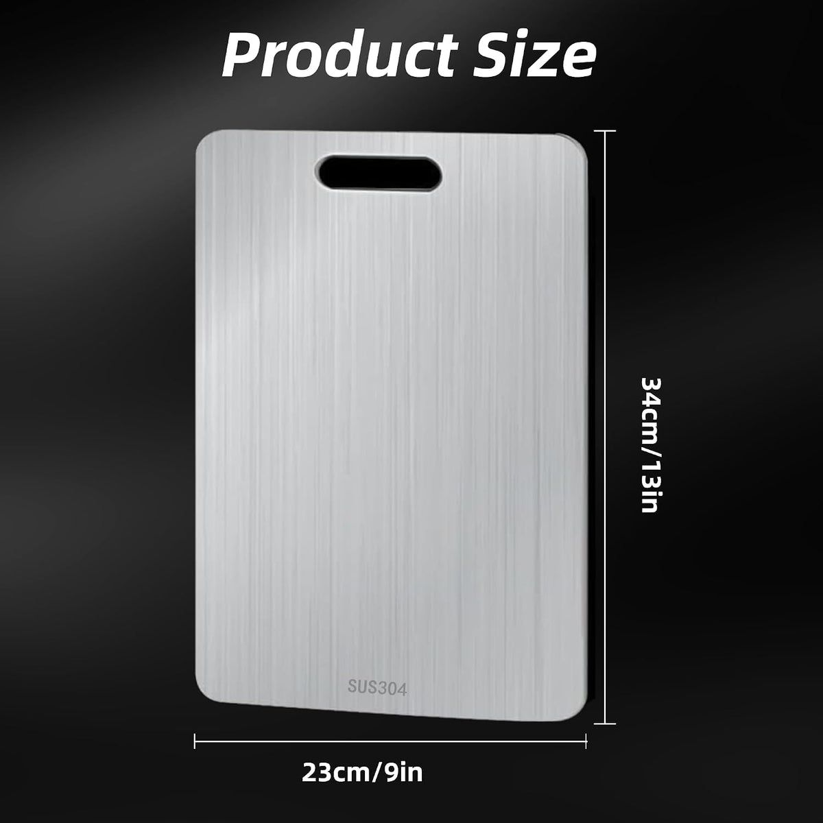Stainless Steel Cutting Boards for Kitchen,Sus304 Cutting Boards for Kitchen,Double-Sided Food Grade Cutting Board,Cutting Meat,Cheese,Vegetable,Fruit (34×23Cm)