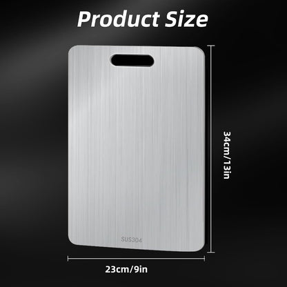 Stainless Steel Cutting Boards for Kitchen,Sus304 Cutting Boards for Kitchen,Double-Sided Food Grade Cutting Board,Cutting Meat,Cheese,Vegetable,Fruit (34×23Cm)