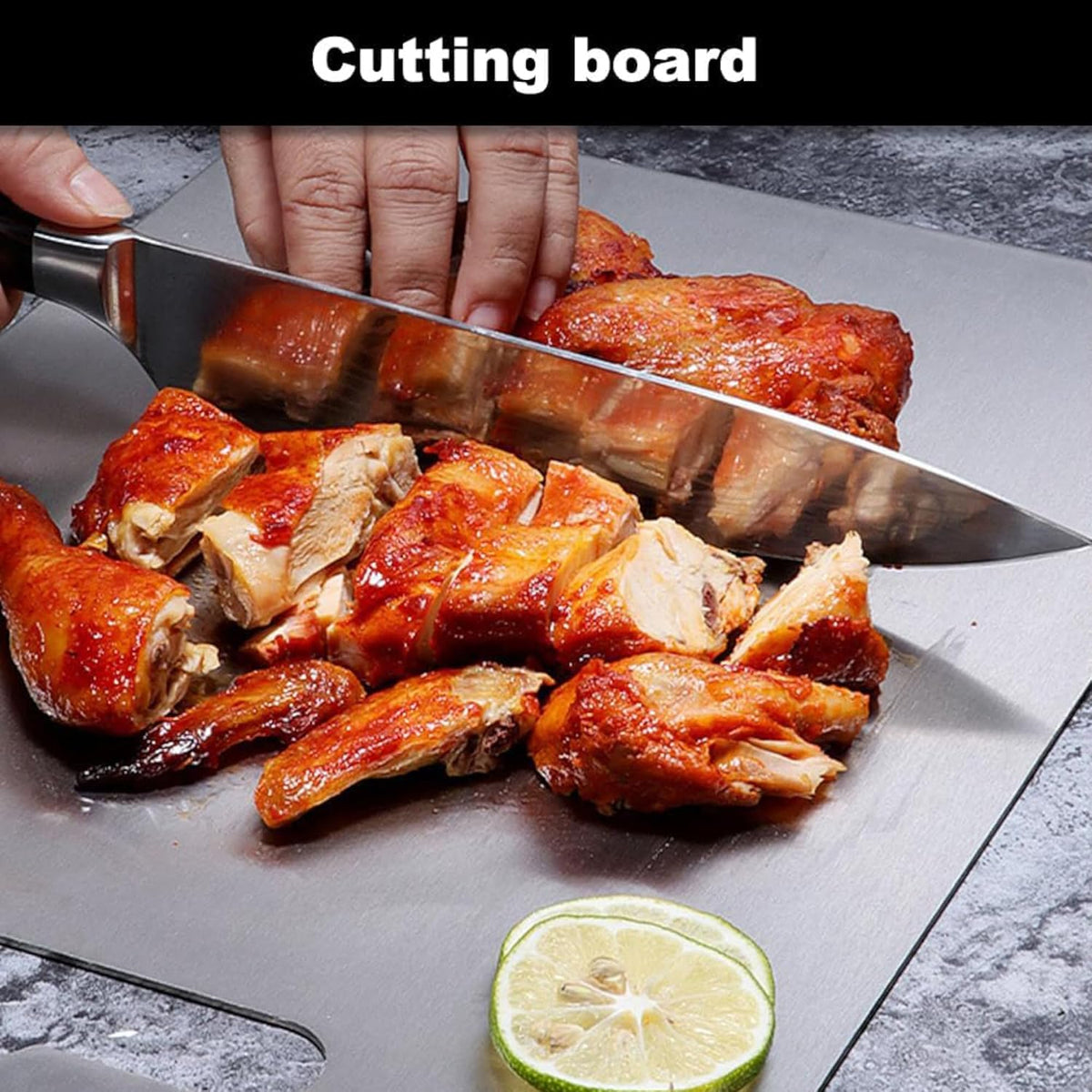 Stainless Steel Cutting Boards for Kitchen,Sus304 Cutting Boards for Kitchen,Double-Sided Food Grade Cutting Board,Cutting Meat,Cheese,Vegetable,Fruit (34×23Cm)