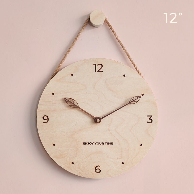AKKARIA Minimalist Nordic Wooden Hanging Wall Clock Teemdrop