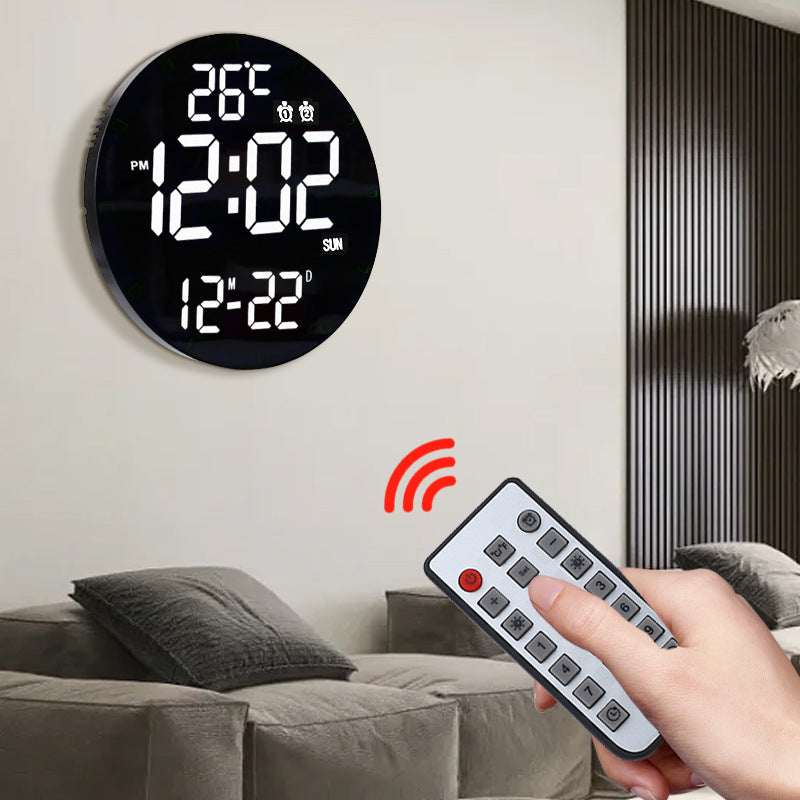 Bamboo Wood LED Digital Wall Clock with Remote Control Teemdrop