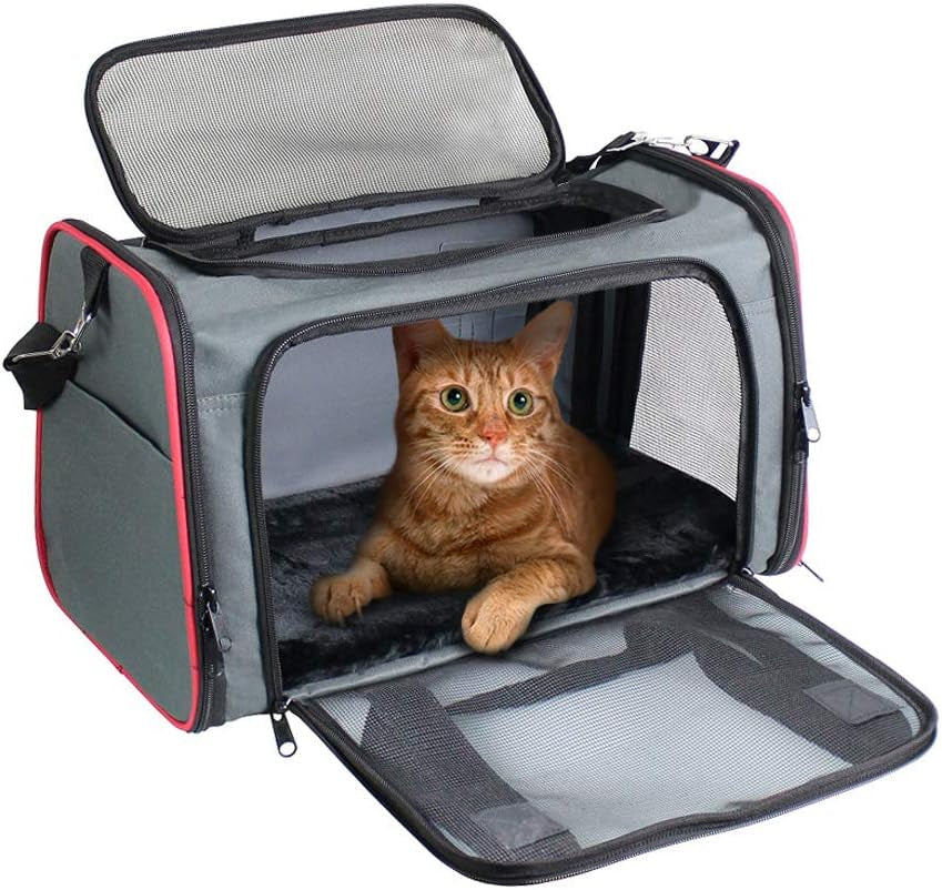 Soft-Sided Pet Travel Carrier, Airline Approved Cat Carriers Dog Carrier Collapsible, Durable, Top Loading, Car Seat for Dogs and Cats and Small Medium Animal, 17"