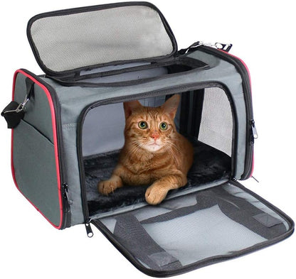 Soft-Sided Pet Travel Carrier, Airline Approved Cat Carriers Dog Carrier Collapsible, Durable, Top Loading, Car Seat for Dogs and Cats and Small Medium Animal, 17"