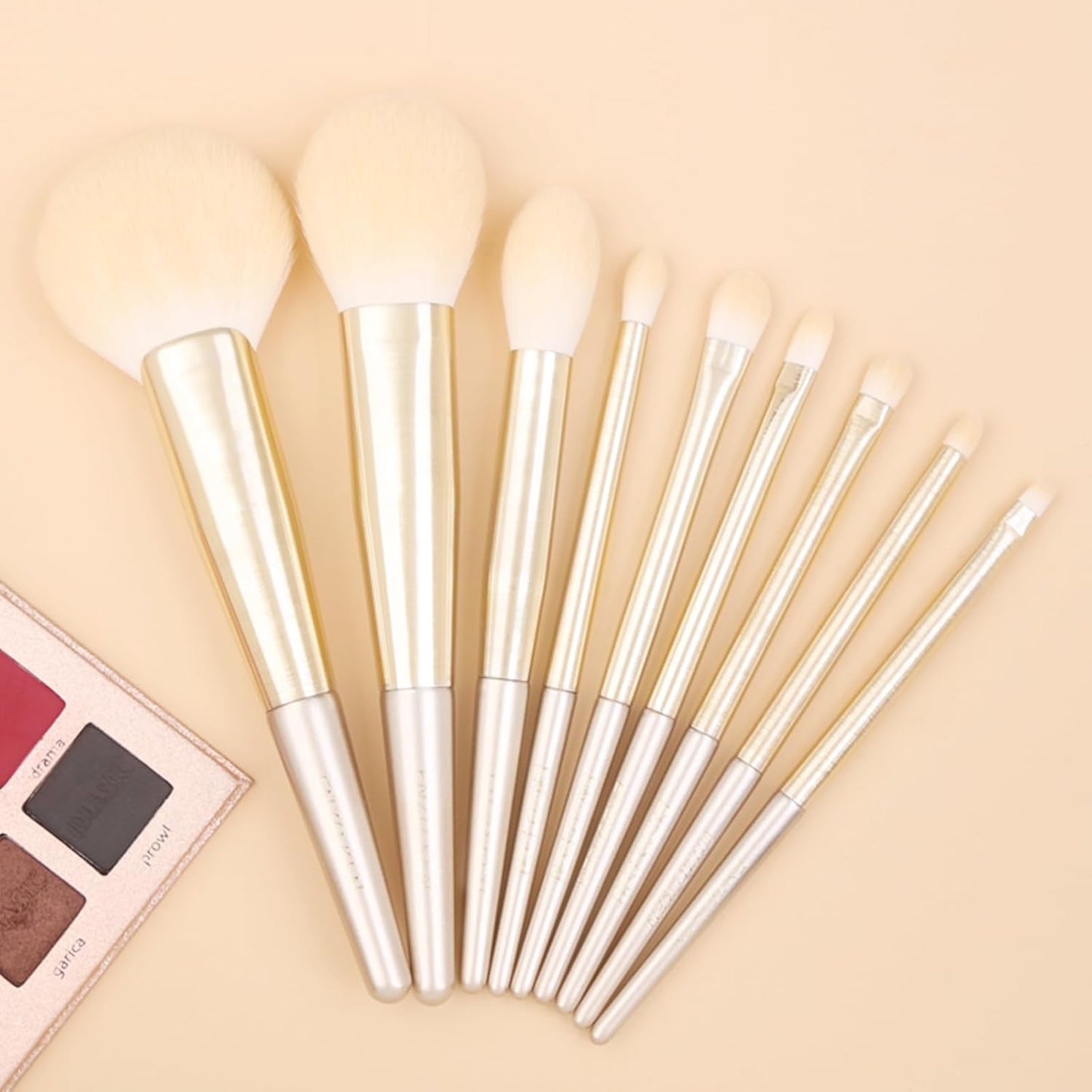 Natural Hair Makeup Brush Set Professional, Fox Hair Makeup Brushes Set with Case, Gold Cosmetic Brushes Makeup Set, Natural Makeup Brushes, Natural Hair Make up Brushes Set Professional.