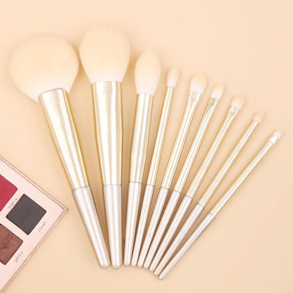Natural Hair Makeup Brush Set Professional, Fox Hair Makeup Brushes Set with Case, Gold Cosmetic Brushes Makeup Set, Natural Makeup Brushes, Natural Hair Make up Brushes Set Professional.