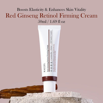 Red Ginseng Retinol Firming Face Cream 50Ml – Anti-Aging Moisturiser, Collagen Boost, Wrinkle Care, Skin Tightening, Hydrating, Brightening, Korean Skincare for Women (1.7 Fl Oz)