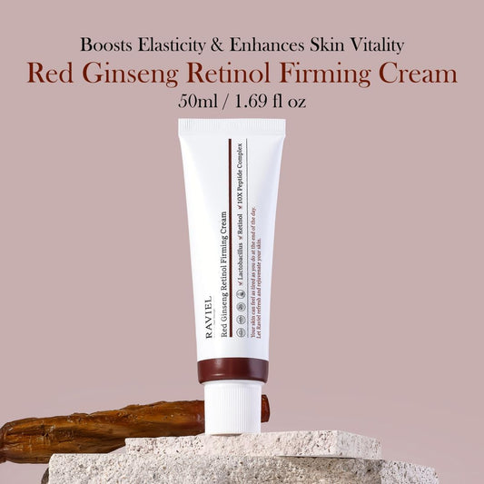 Red Ginseng Retinol Firming Face Cream 50Ml – Anti-Aging Moisturiser, Collagen Boost, Wrinkle Care, Skin Tightening, Hydrating, Brightening, Korean Skincare for Women (1.7 Fl Oz)