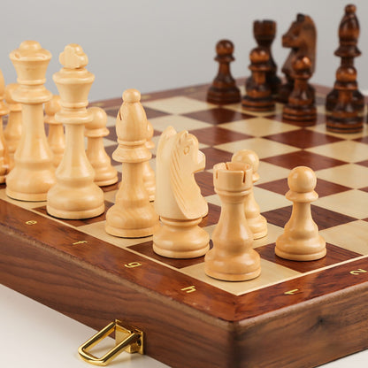 Wooden Foldable Chess Set with Large Board Teemdrop