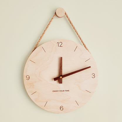 AKKARIA Minimalist Nordic Wooden Hanging Wall Clock Teemdrop